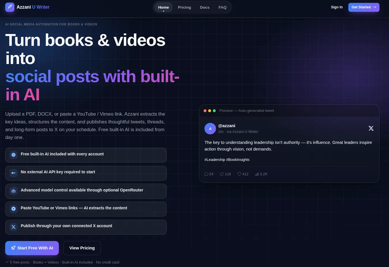Turn Books and Videos into AI Social Media Content Automatically