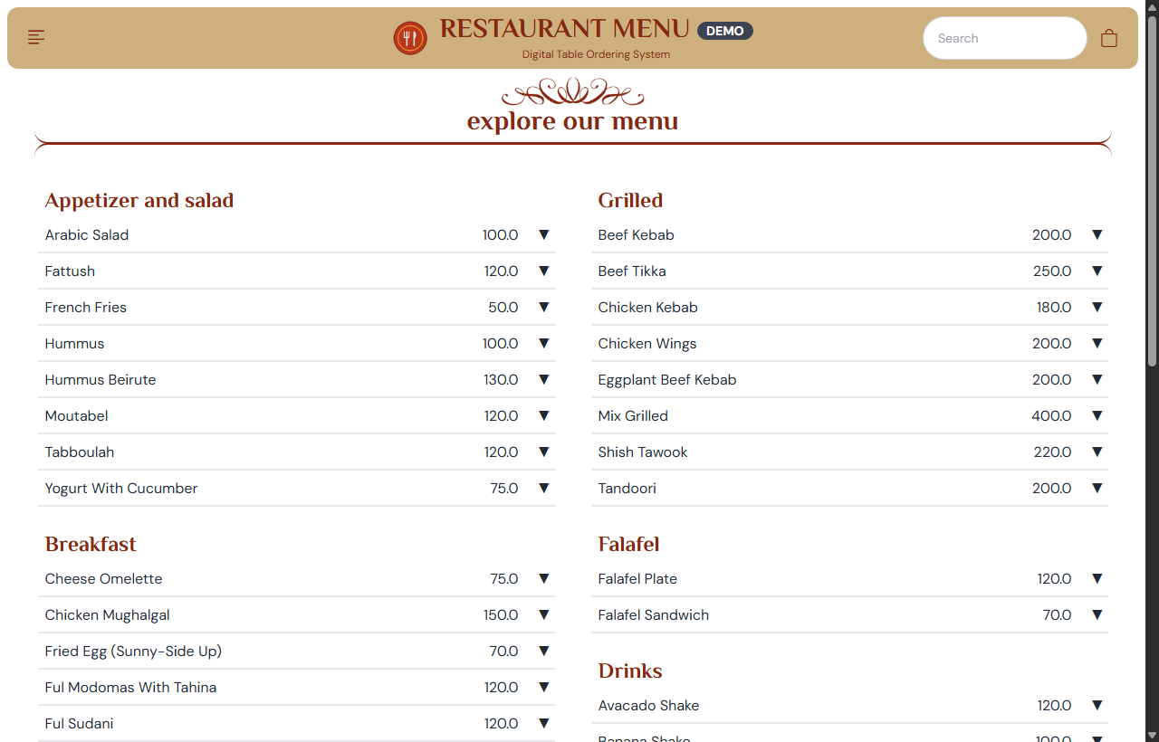 Restaurant Menu — Real-Time Digital Ordering & Kitchen Management System