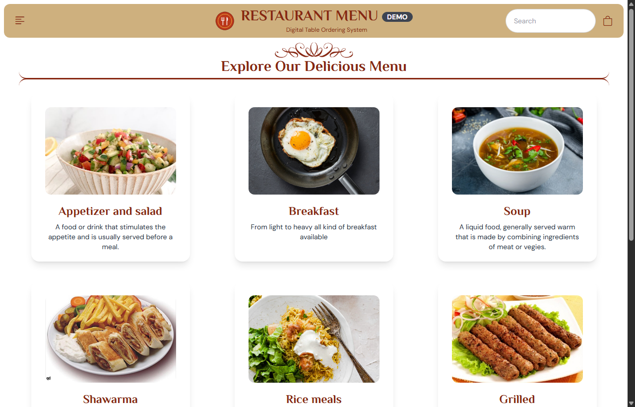 Restaurant Menu — Real-Time Digital Ordering & Kitchen Management System