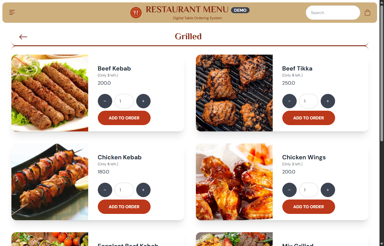 Restaurant Menu — Real-Time Digital Ordering & Kitchen Management System