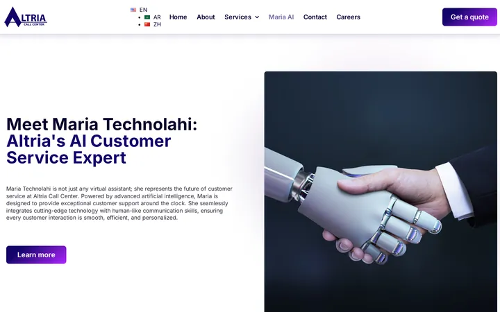 Maria Technolahi on the Altria Call Center site